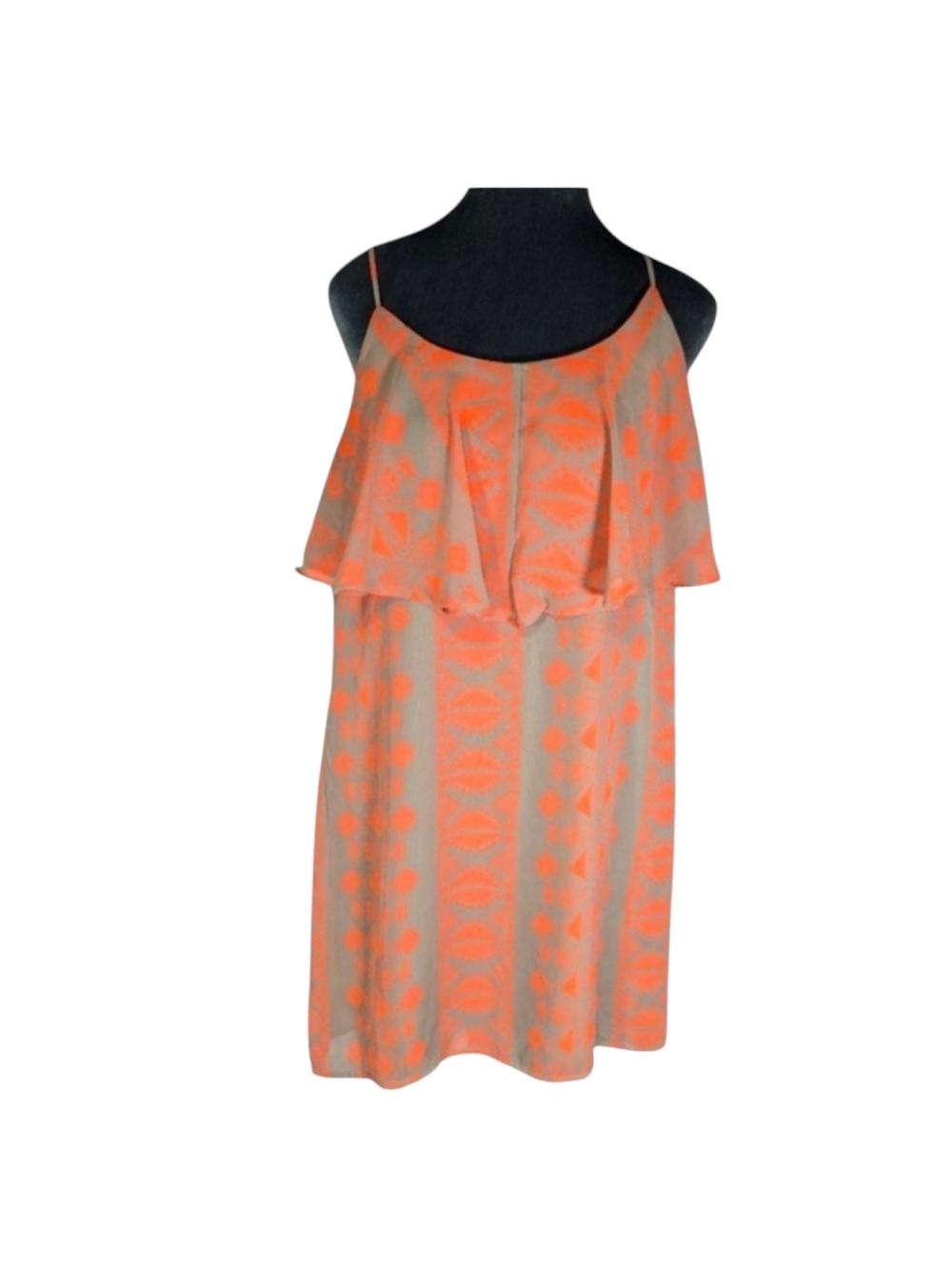 Charlotte Russe Orange/Tan Aztec Print Dress Size L